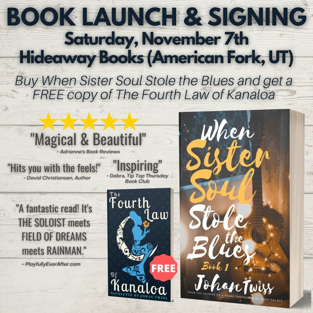 Throwing a Book Launch Party for my new release  at Hideaway Books in American Fork, UT. 

There will be giveaways, a prize wheel, magic tricks, and lots of dad jokes!

fb.me/e/g6UnSCe6Y