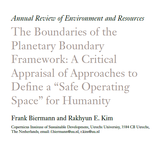 FHBBiermann's tweet photo. Out now: my new review & critique, w/ @RakhyunKim:
“THE BOUNDARIES OF THE PLANETARY BOUNDARY FRAMEWORK:
A Critical Appraisal of Approaches to Define a ‘Safe Operating Space’ for Humanity”
Thread 👇(1/8)
Fully Open Access with @AnnualReviews!
https://t.co/KQpbwfrAW1 https://t.co/Vmc2bdiq4h