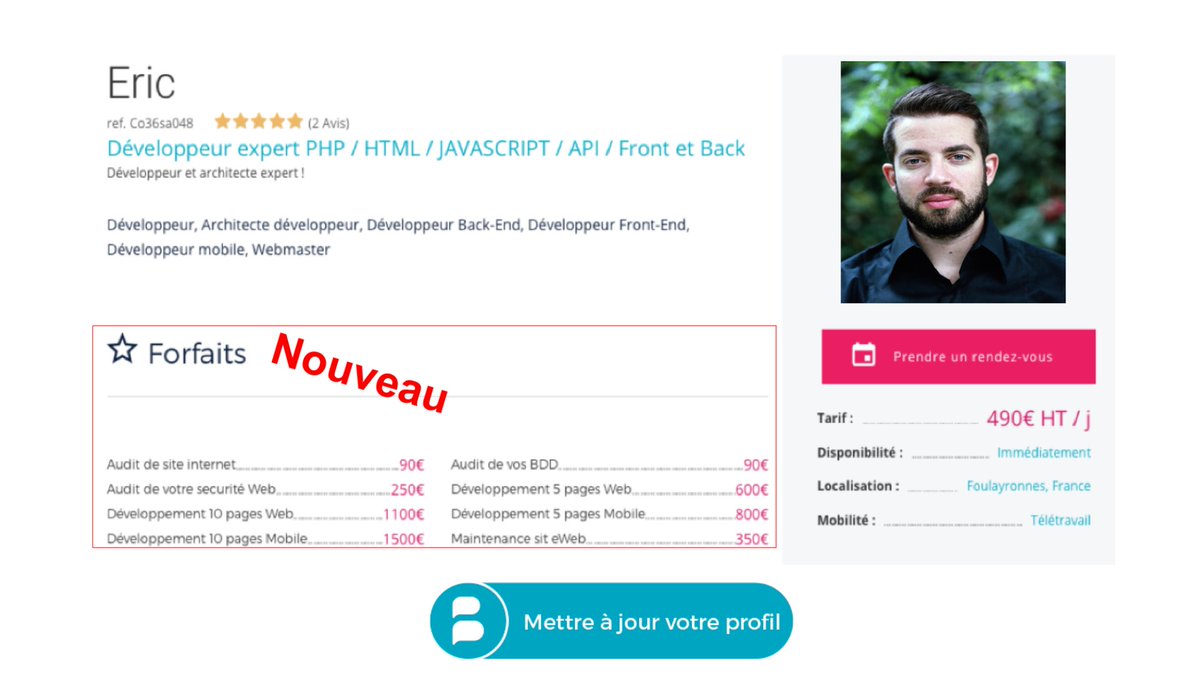 bbleting's tweet photo. Nouveau sur Bubbleting : Les Freelances référencés peuvent désormais proposer des forfaits sur leurs prestations #Informatique #Digital #Web #DSI #FORFAIT
https://t.co/uwu4GGvdiS https://t.co/jzVMwWz64v