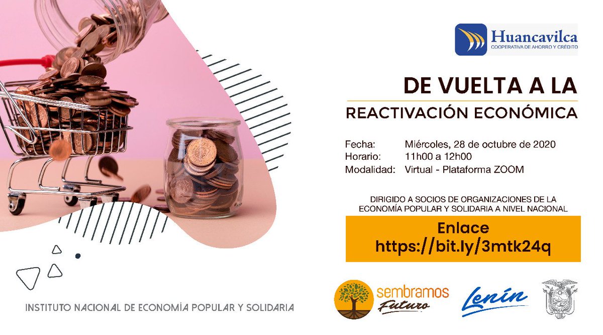 📢 |MAÑANA| No te pierdas la capacitación "De vuelta a la reactivación económica", dirigida a socios de organizaciones de la #EPS a nivel nacional. 👩‍💻👨🏼‍💻

Ingresa a 👉 bit.ly/3mtk24q y participa
⏲️11h00

#RutaDeFomentoEPS 
#CapacítateOnline