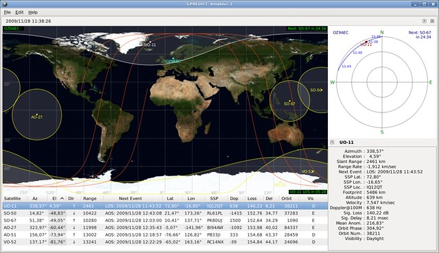 dvbking's tweet image. Gpredict is a real-time #satellite #tracking  and orbit prediction application. It can track a large number of satellites and display their position and other data in lists, tables, maps, and polar plots (radar view).  👉 bit.ly/2HEGGbf