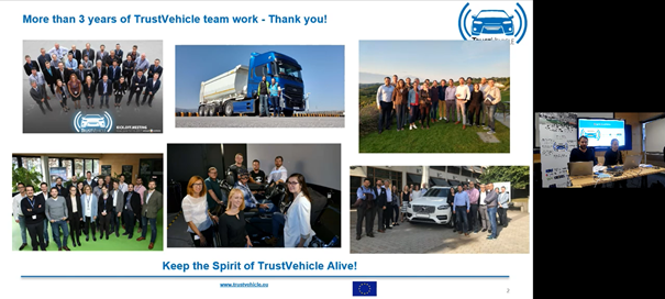 TrustVehicle_EU's tweet photo. The TrustVehicle final event as been completed ✔️Thank you to all presenters and attendees. All presentations and videos can be found soon on our website 👉https://t.co/aE8a7VfHfk 
Stay tuned! #H2020 https://t.co/g914VNJivV