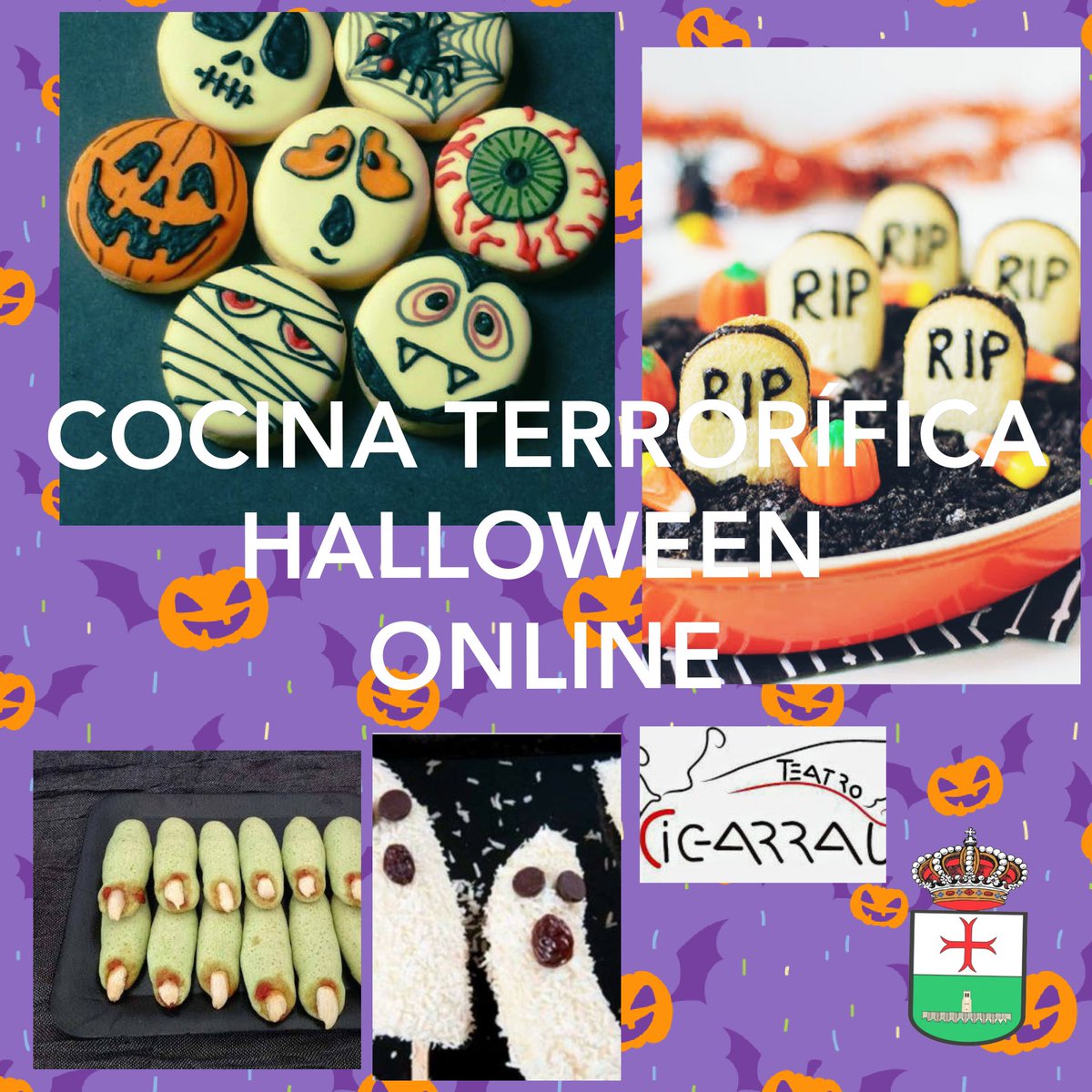 Durante toda esta semana en nuestra página de Facebook: "Teatro Cigarral" podéis ver nuestros vídeo cuentos y tutoriales de cocina para Halloween