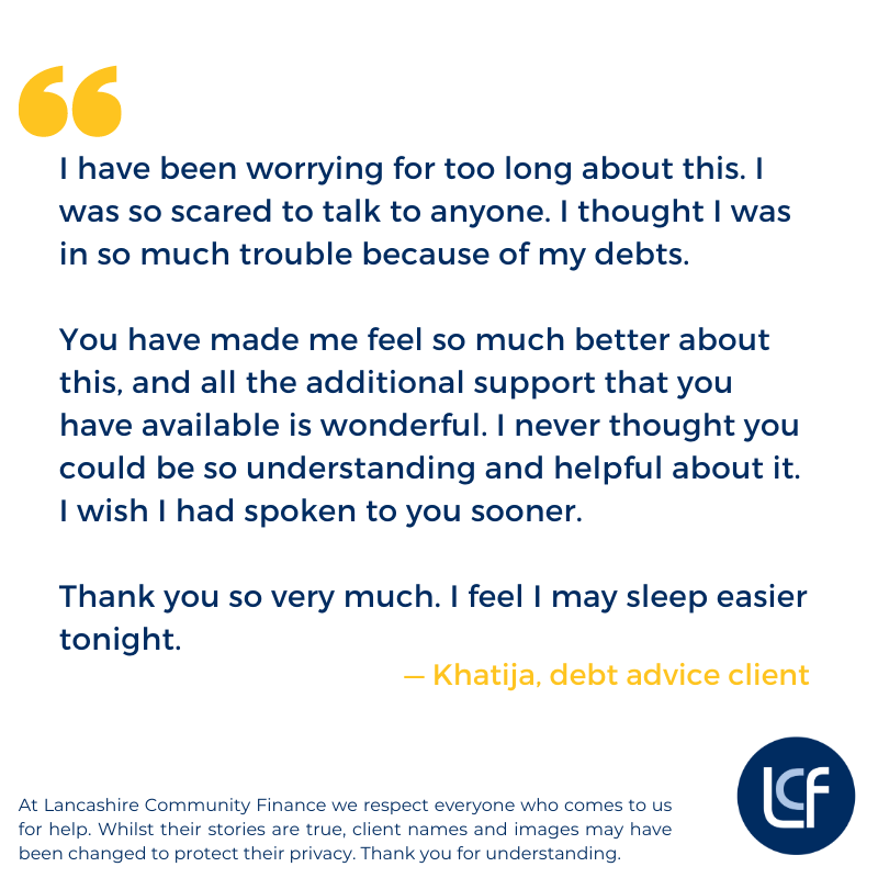 L_C_Finance's tweet photo. If you're struggling at the moment, don't make the mistake of struggling on your own. We're all at risk of circumstances out of our control. Debt problems can happen to anyone and our advice is here for everyone. If you need help, call our friendly debt advisers on 01772 556877 https://t.co/Me4JFxbXxy