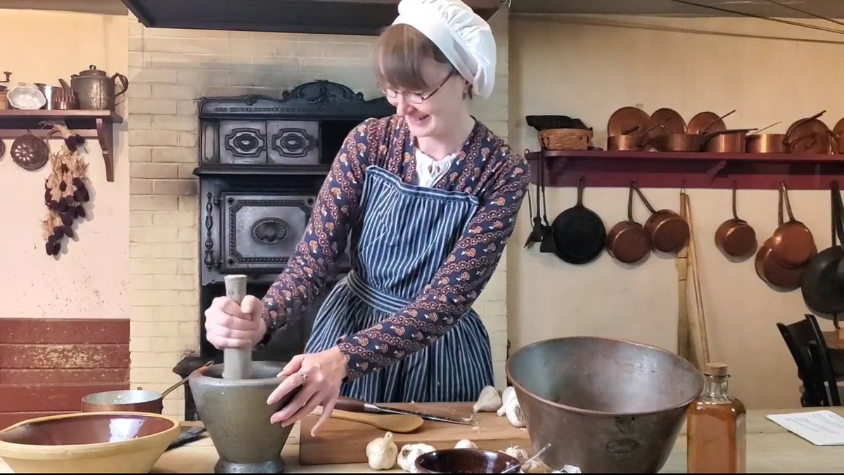Make Garlic Sauce with me via video in the historic kitchen. It's the October recipe for the Dundurn Recipe Challenge - if you make this sauce, snap a photo &amp; share it with the hashtag #DundurnRecipeChallenge 
fb.watch/1nTtEX42Jv/
