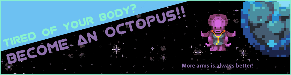 space_abyss's tweet photo. Continuing on the octopus theme, here's a little 'promotional' bit I worked on to promote the idea of body swapping in Space Abyss in a fun way. #indiegamedev #indiegame #spaceabyss https://t.co/TnFYYa15Lp