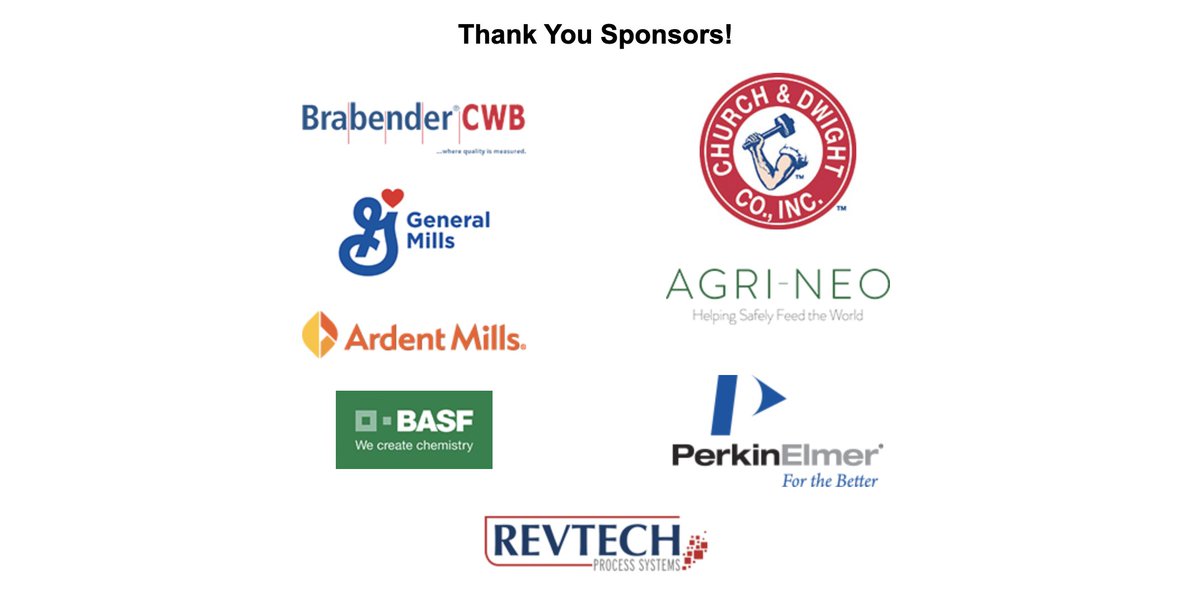 cerealsgrains's tweet photo. Thank you to our #cerealsgrains20 sponsors! @CWBrabender @GeneralMills @ArdentMills @AgriNeo @BASF @PKIFood https://t.co/rMf7u5ybaN