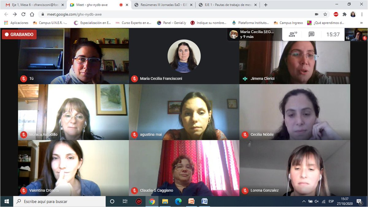 MCeciFran's tweet photo. #eadfcedu2020 compartiendo experiencias en el Eje 1 - Virtualización de Prácticas Pedagógicas @fcedu_uner https://t.co/k527CHmZVJ