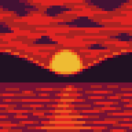 enonigmus's tweet photo. As the continuation of the #PAD24 Challenge, we had to redraw one of our drawings in higher resolution (48x48 and 96x96).
DeviantArt link for the 96x96 version: https://t.co/JrFUN10aPn

#pixelart #ドット絵 #sunset https://t.co/uXt0zgEfwo