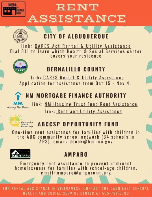 🚨🚨🚨 Apply today for “BernCo CARES” a new assistance program that will help the community affected by the pandemic to pay for their rent and utilities. The application process will end on Nov.4th.  <a href="/BernCounty/">Bernalillo County</a>

👉 Apply here today: bit.ly/37J6LRm