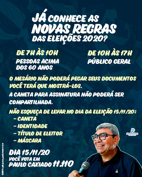 VOTE CERTO 
#SoltemAFera 
11.110 PAULO CAXIADO