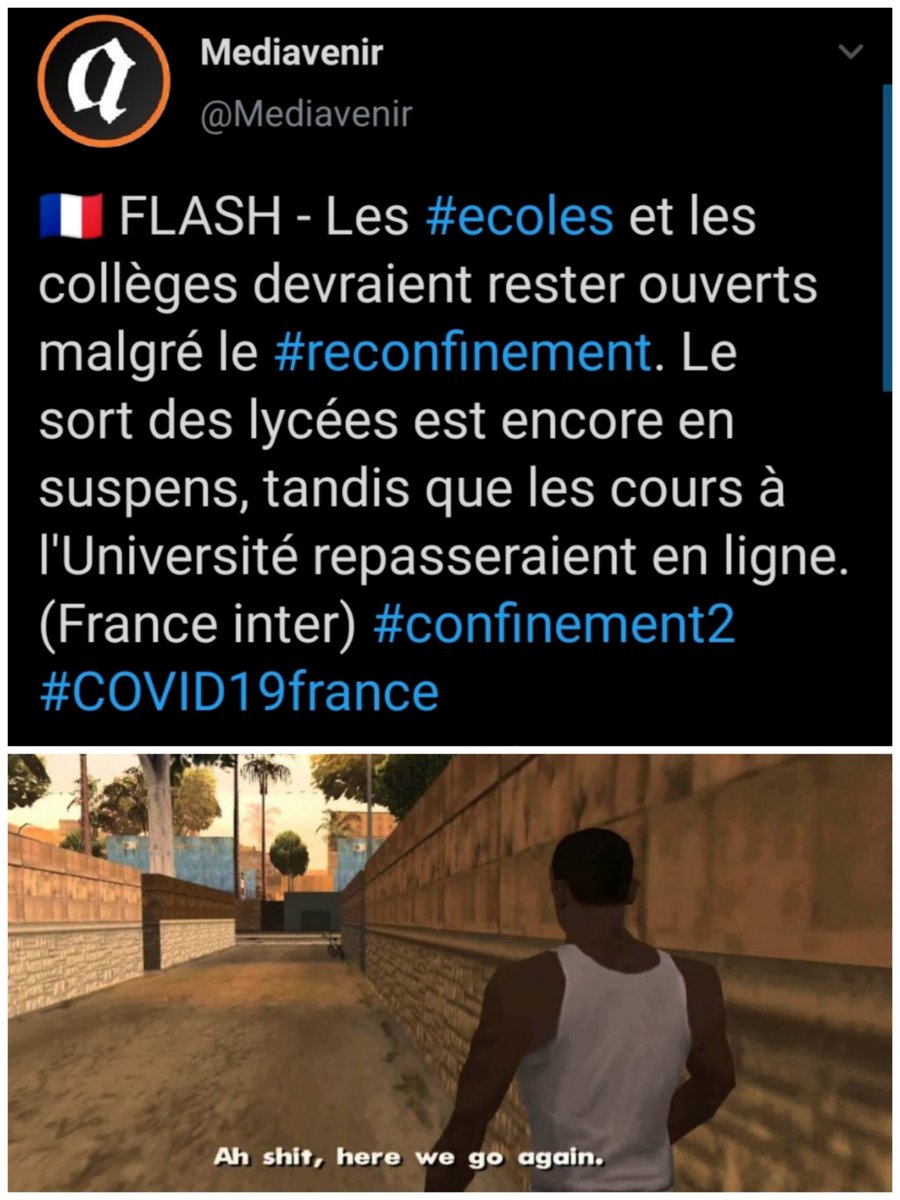 Starlinux_'s tweet photo. Et c'est reparti ! #reconfinement #COVID19france #confinement2 #ecoles #Universite https://t.co/tKxpt45gPL