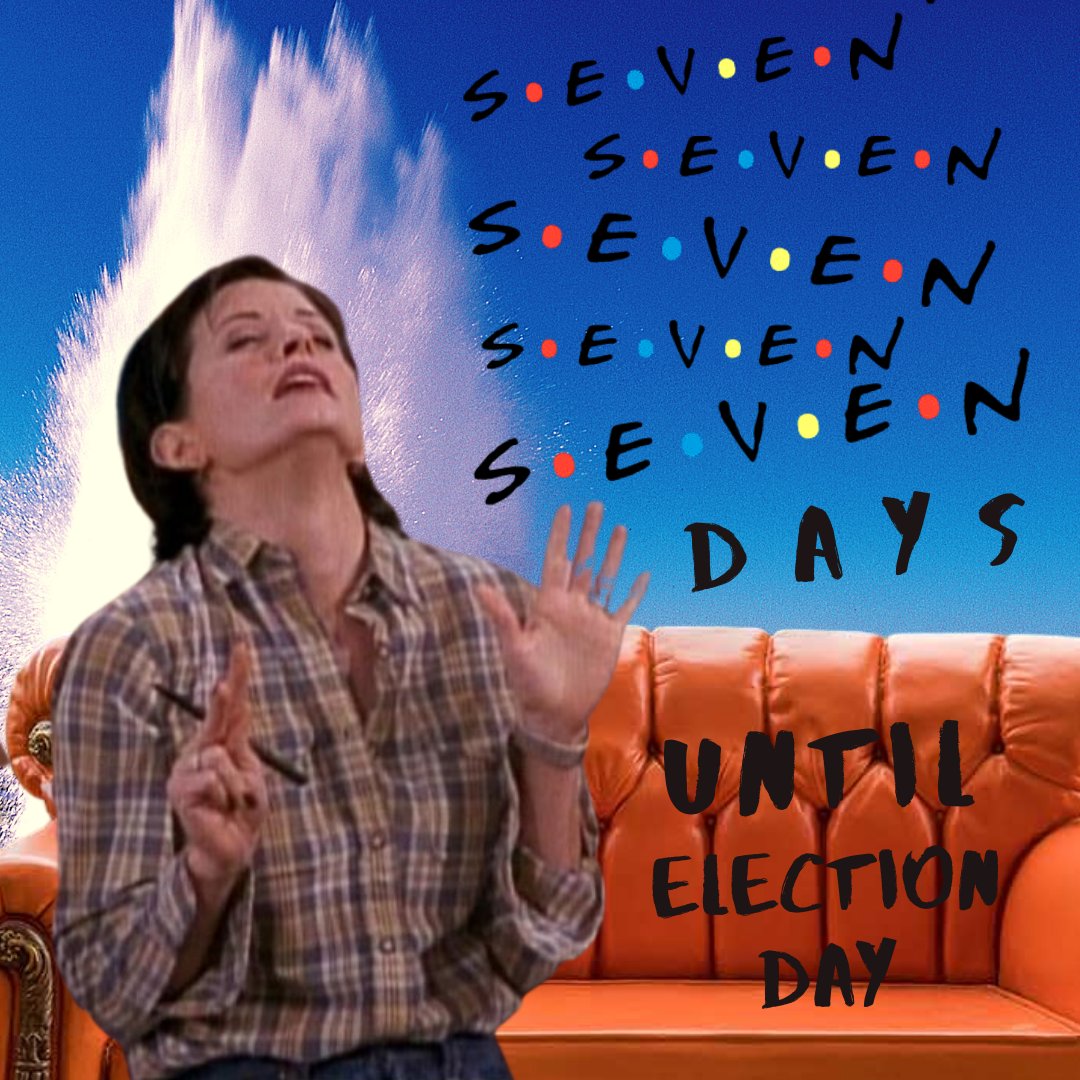 S.E.V.E.N days until Election Day! 😈
#seven #Friends #generalelectionla #VOTE #ElectionDay2020 #7saysuntilelectionday