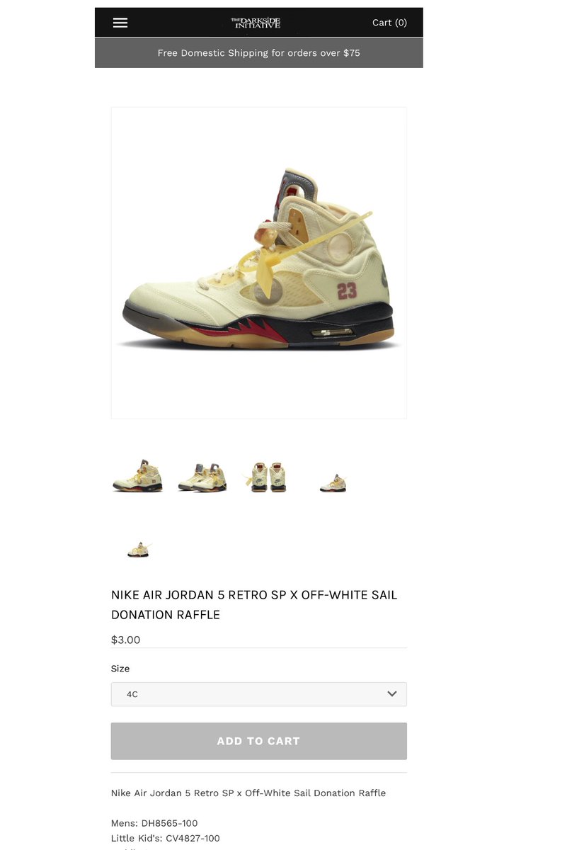 jordan 5 x off white raffle