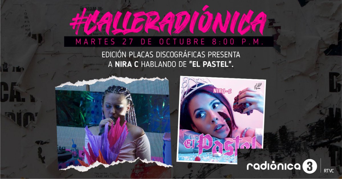 Radionica3's tweet photo. Rap 24/7 Solo aquí https://t.co/9FNvFjPWjW 

3pm Clásicos Del Rap. 
4pm Discos Completos.
6pm El Beat De Colombia 
8pm @NiraC__ Presentando "El Pastel" en #CalleRadiónica Edición #PlacasDiscográficas https://t.co/ul9C4Z9K75
