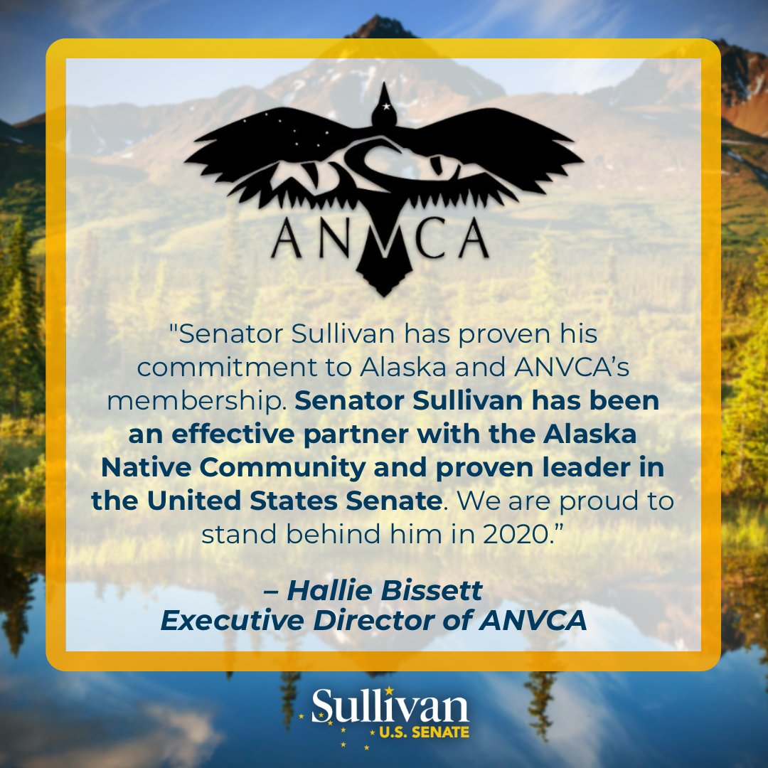 🚨 ENDORSEMENT ALERT 🚨 The Alaska Native Village Corporation (ANVCA) – which represents over 177 village corporations across the state – has announced its endorsement of @DanSullivan_AK for reelection. #AKSen