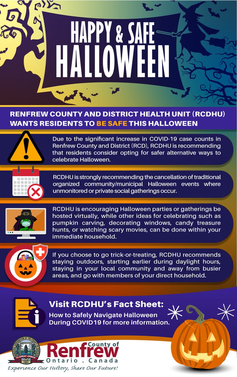It's almost Halloween! Trick-or-treating looks different this year due to the COVID-19 pandemic, so please ensure you are celebrating safely by following public health guidelines. 🕸🕷🦇🎃🐈‍⬛🪦☠️👻