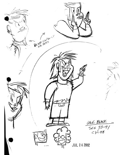 Sketches of Jack Black's character Larry Hardcore from "Raisin the Stakes: A Rock Opera in Three Acts"
Designed by Dexter Smith 