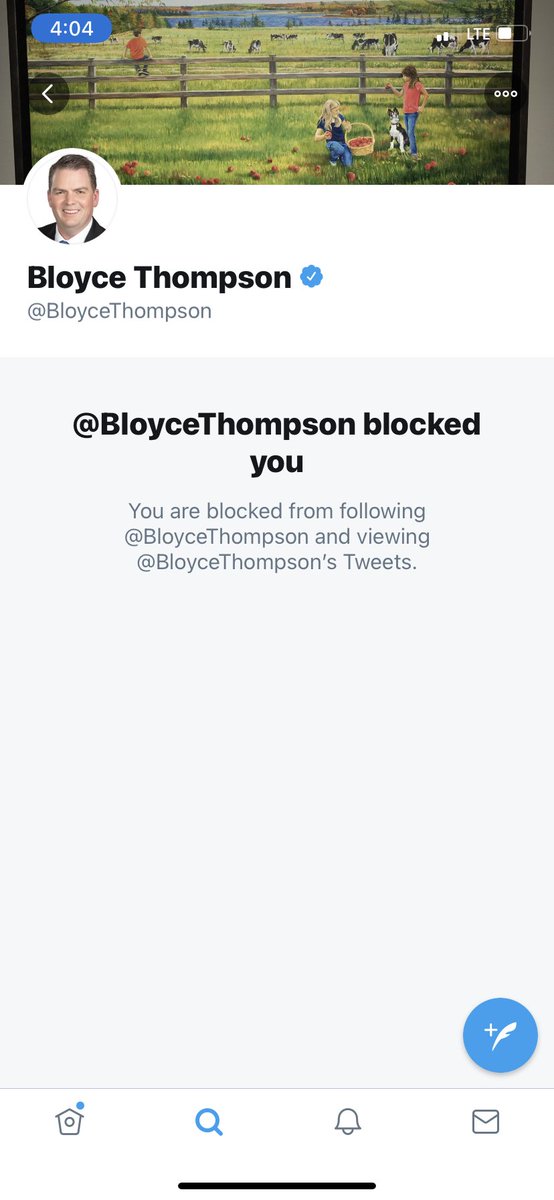 peigreencaucus's tweet photo. It seems Minister @bloycethompson is no longer a fan of transparency , accountability, and collaboration. He has decided to block the @peigreencaucus Official Opposition. #peipoli https://t.co/4WJAsI5s3D