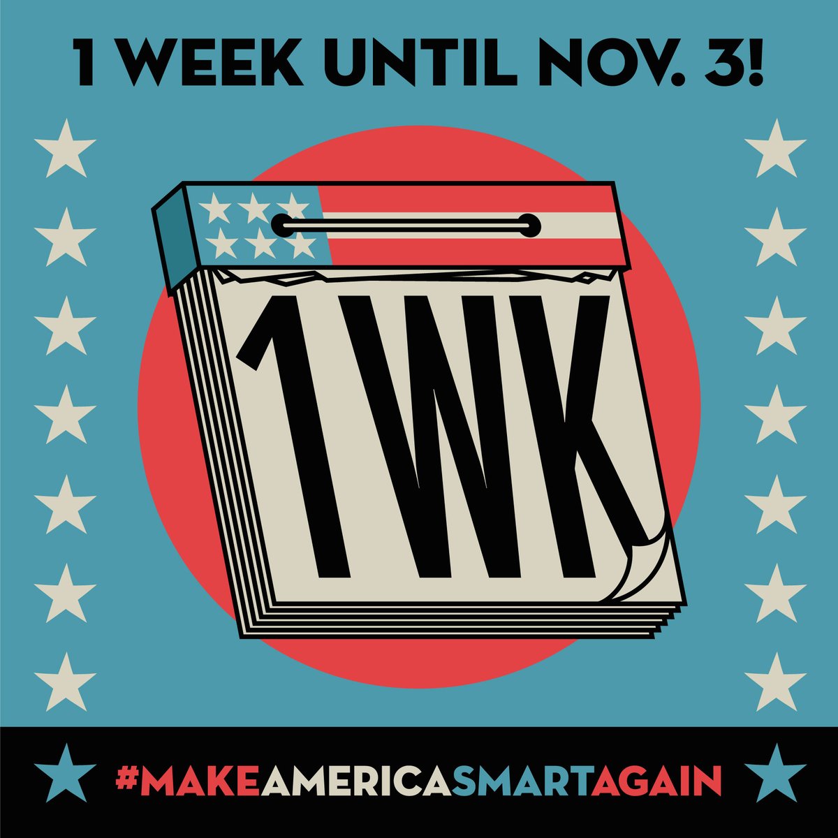 Election Day is officially one week away, but it isn’t the only day you can vote. 

You can #voteearly in person or by mail!
Vote for your future. Vote for those who can’t. VOTE!

Visit dumbisovermasa.com for voter tools and resources and #MakeAmericaSmartAgain!

#Vote2020