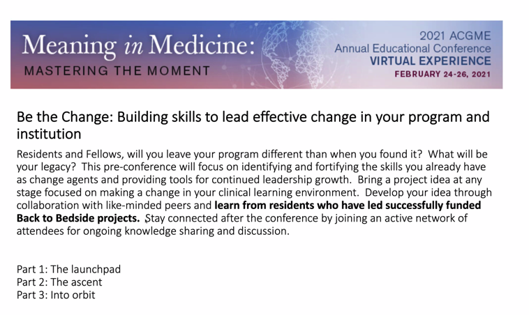 AnushaPinjala's tweet photo. Looking forward to the next #ACGME #Backtobedside meeting in February 2021!! https://t.co/DY5gstkGoe