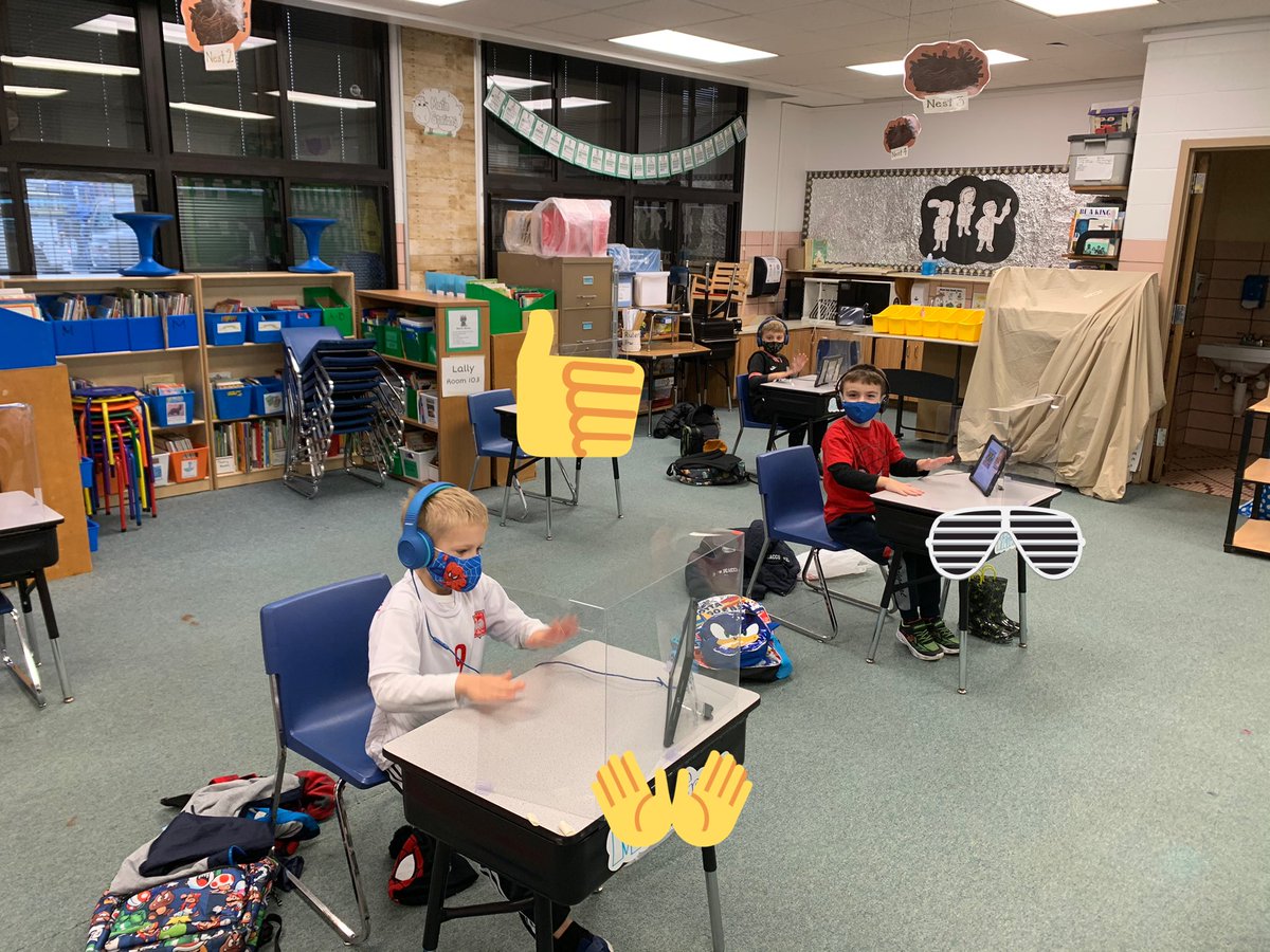 No instruments? Pshhhh. These guys found desk drums today as our friends at home sang “Pass the Witch’s Broomstick!” We even made it a non-circle circle game! So much fun! #flexiblelearners