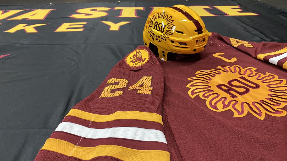 Buccigross's tweet photo. Breaking Uniform News. Holy @ASU #cawlidgehawkey!!! @SunDevilHockey with the absolute🔥threads. Go back to school, @AM34! #sources #spies #TheySmack #Sparky https://t.co/MKRfVcwv8B