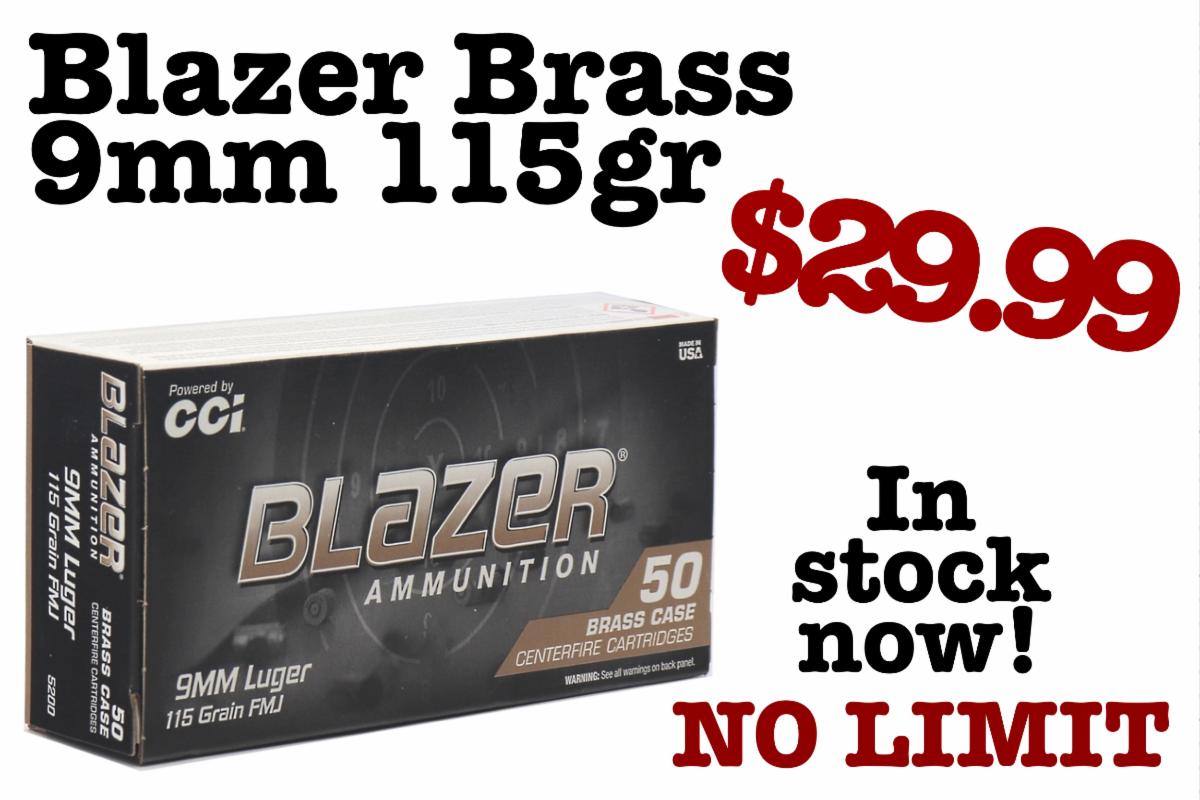 marengogunshop's tweet photo. Just hit the dock. Blazer Brass 9mm! No limit! Come and get it! https://t.co/eChNSJGF4A