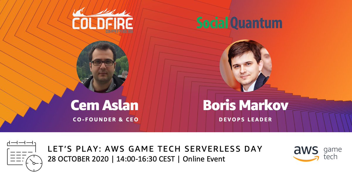 dennisoverbeeke's tweet photo. Join our AWS GameTech Serverless webinar tomorrow to learn from our customers, Cem Aslan from ColdFire Games GmbH &amp; Boris Markov from Social Quantum and find out how they are leveraging #serverless.

Register to join us: https://t.co/ZlEoBXSO0Z https://t.co/bxKvXQlR62