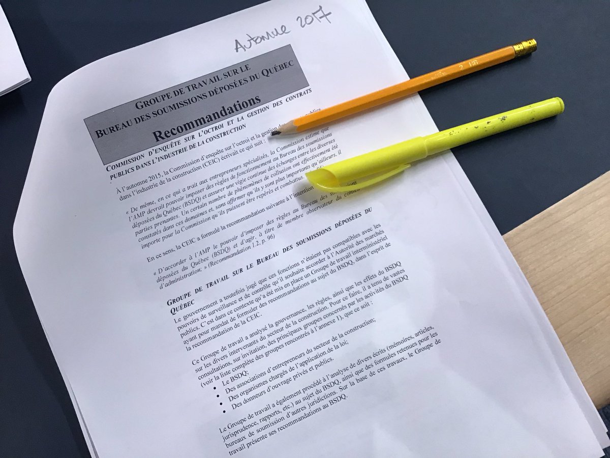 SylvainGaudrea2's tweet image. Rapport de suivi de comm Charbonneau sur amélioration de gouvernance du Bureau soumissions déposées du Québec (BSDQ) dort sur tablettes des gouvernements @LiberalQuebec + @coalitionavenir depuis 2017. Il faut @LaCEGQ pour le rendre public!🙄Quel suivi en fera @slebel19? #AssNat