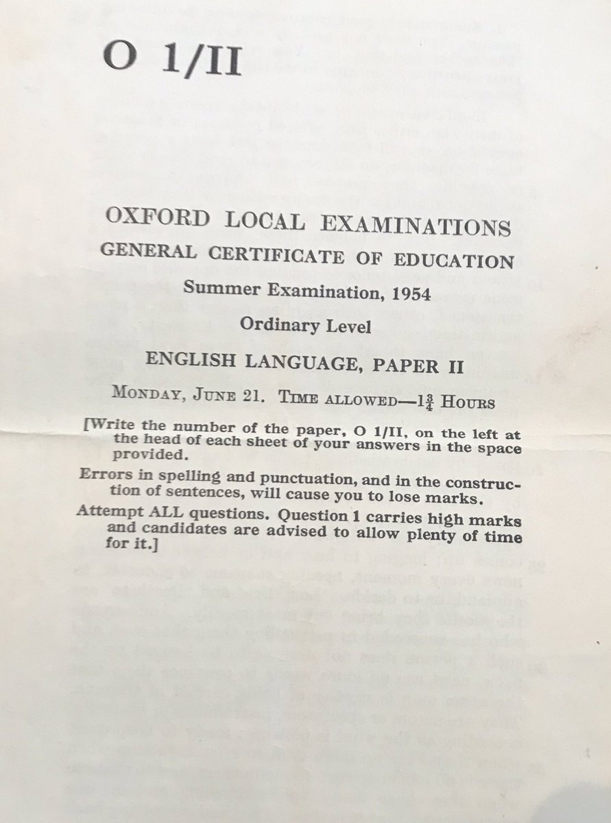 English Language - Paper 2. Including my grandmother’s handwritten notes. She went on to be an English teacher... first ever job in the school where I am now the Headteacher. 9/15
