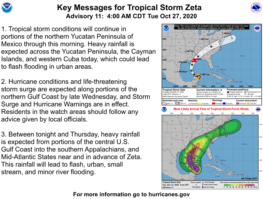 Maryland is expected to feel residual effects of #Zeta later in the week—Heavy rainfall causing flash, urban, & small stream & minor river flooding as well as damaging winds are possible.