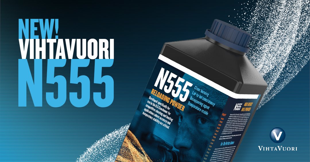 HenryKrank's tweet photo. New Vihtavuori N555 Reloading Powder now available at Henry Krank. The ultimate powder for 6.5 Creedmoor! Order yours at: https://t.co/GQlWBWk5yi
@Vihtavuori_ https://t.co/a2bwDotBif
