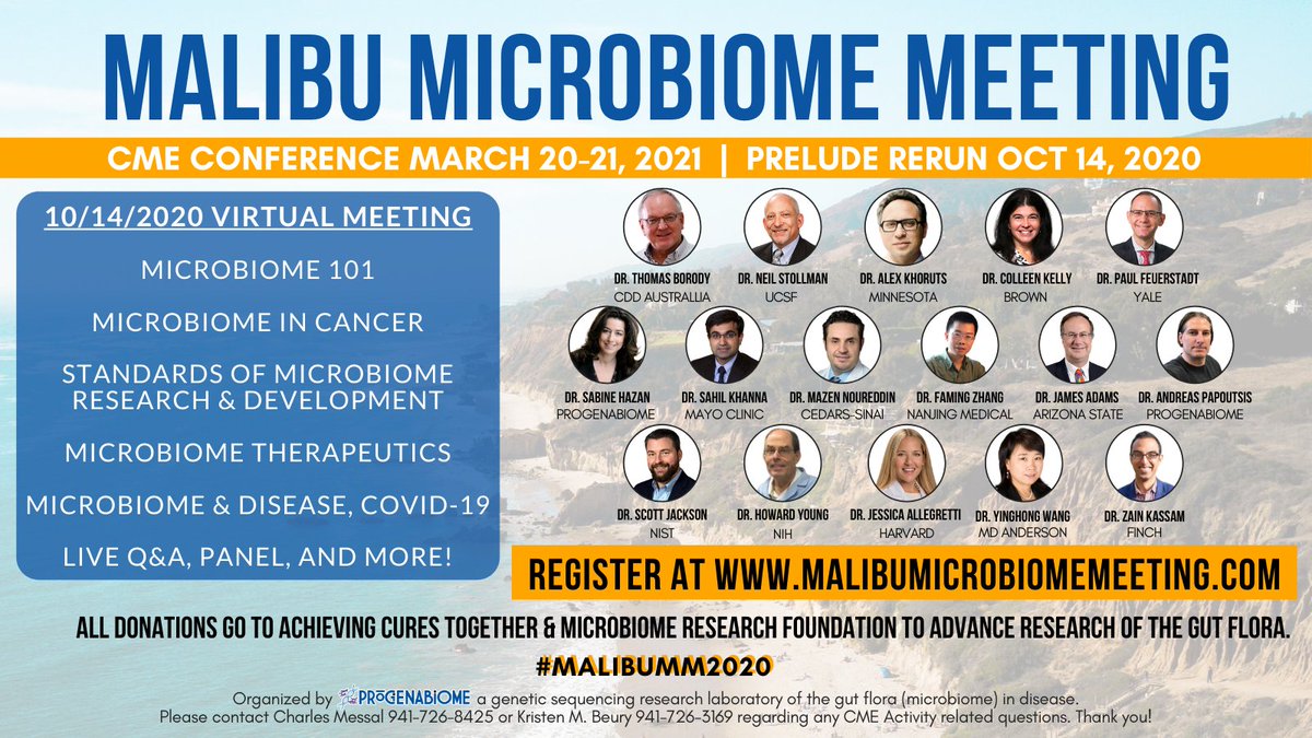 MicrobiomeCME's tweet photo. MALIBU MICROBIOME MEETING - Details and registration at https://t.co/TE06cc8c4F 
#microbiome #cme #medicalconference #meded #malibuMM2020 #microbiome101 #cancer #therapeutics #covid19 #alzheimers #cdiff #fmt #fecaltransplant #futureofmedicine https://t.co/sw3bYVhhZr