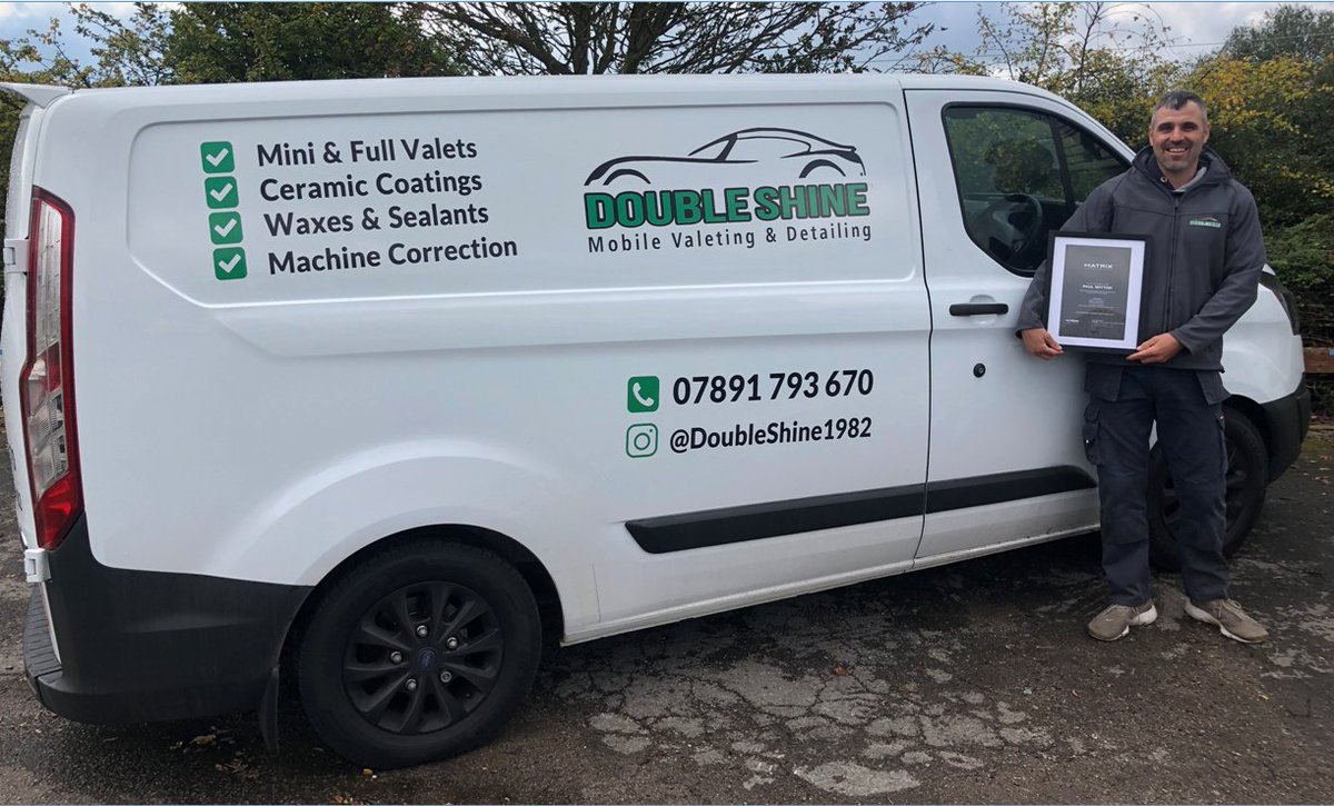 CeramicsMatrix's tweet photo. Here is Paul Witton from Doubleshine Mobile Valeting &amp; Detailing receiving his Matrix accreditation pack from Andy Roberts.

Welcome to the Matrix team Paul! https://t.co/2woigdipkU