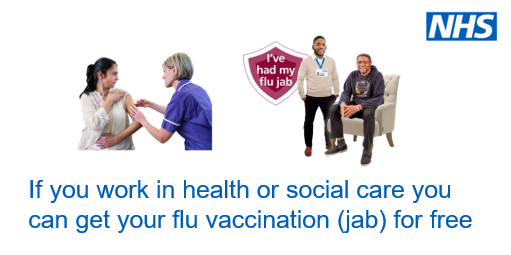 Picture of health and social care staff getting their flu jab