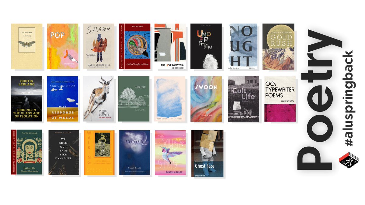 Before the “fall back,” #ALUspringback rolls on with a roundup of poetry picks from spring 2020.

Buy any of these books and we’ll automatically enter you into a random draw to win a $25 All Lit Up gift card! (Offer ends Oct 31.)

alllitup.ca/Lists/ALU-Spri…