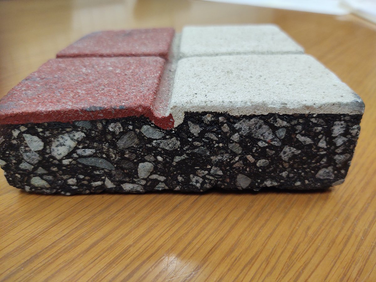GlobeDecorative's tweet photo. Part 2 - Additional advantages of Decorative Asphalt vs. Stamped Concrete. Stamped concrete is known to fade or change color as it ages. When #TrafficPatternsXD, (TPXD) material is selected for a project, it provides UV resistance & maintains its color characteristics over time. https://t.co/1jN7RrxXJG
