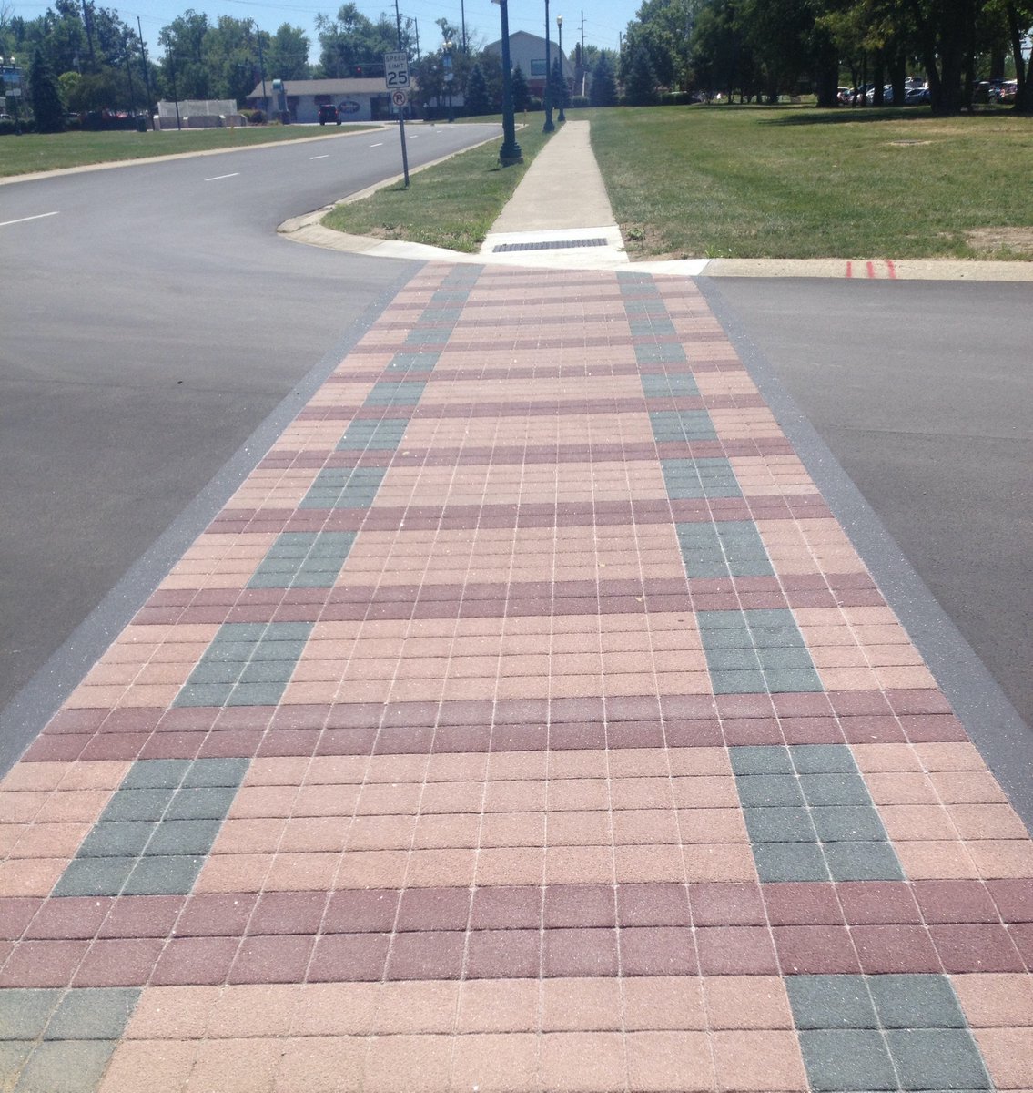 GlobeDecorative's tweet photo. Part 2 - Additional advantages of Decorative Asphalt vs. Stamped Concrete. Stamped concrete is known to fade or change color as it ages. When #TrafficPatternsXD, (TPXD) material is selected for a project, it provides UV resistance & maintains its color characteristics over time. https://t.co/1jN7RrxXJG