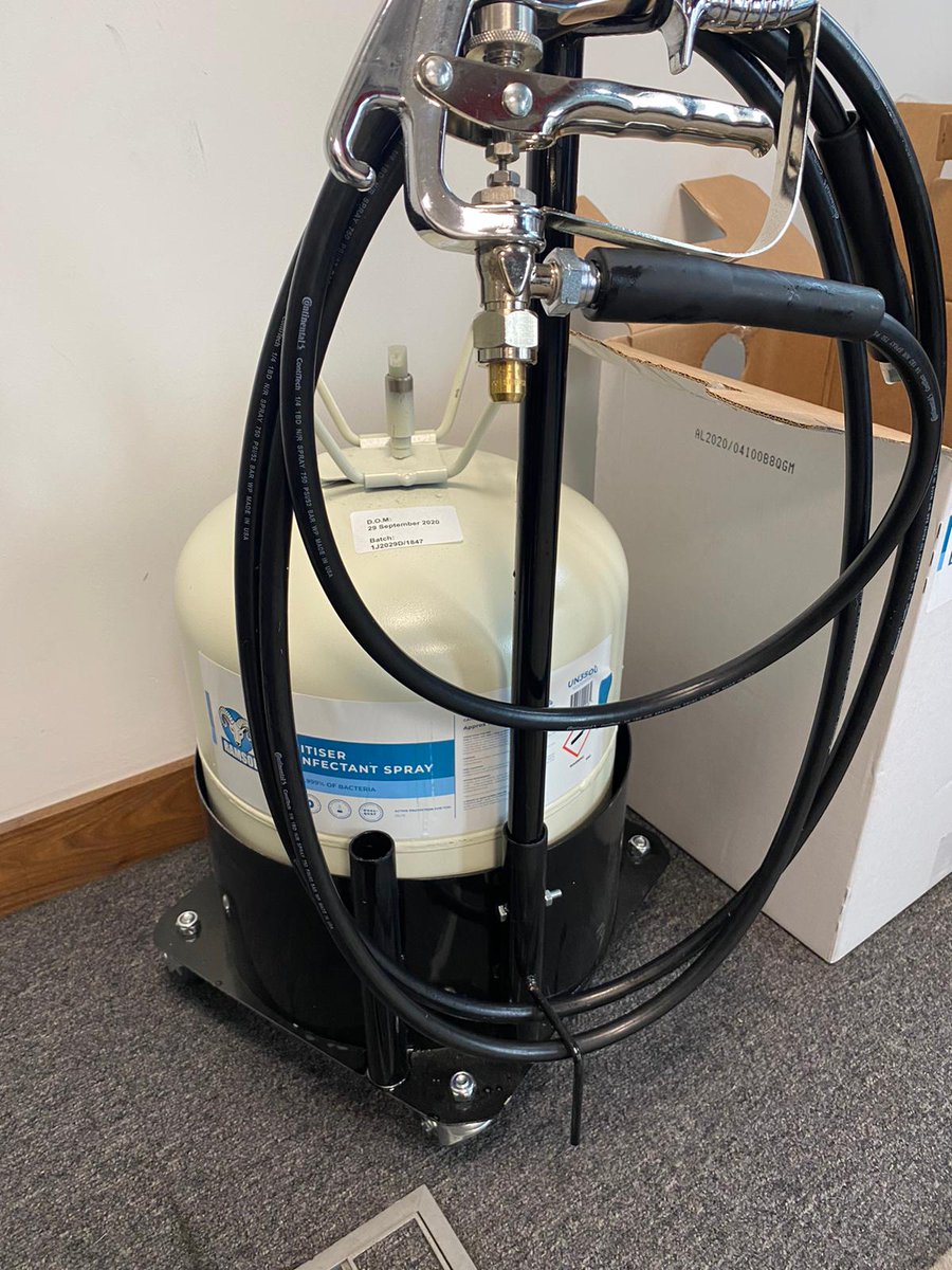CleaningVenture's tweet photo. We're pleased to have taken delivery of our new Ramsol Sanitiser Spray @INDASOLAVANTI This product deals rapidly and effectively with an extensive list of bacteria, and viruses including coronavirus, MRSA, VISA and VRE bacteria, E-Coli &amp; more.  

#commercialcleaning #deepcleans https://t.co/7TdgSJyNSD