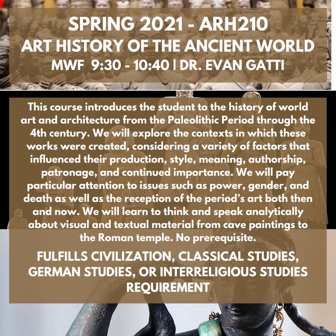 ArtHistoryElon's tweet photo. In addition to special topics we’re offering #ARH210 / #ARH211 / #ARH212 in Spring 21. Join us for one or start your journey to the major/minor! These are not surveys. No memorization in the dark! And, you don’t need to take them in “order”. #LearnMore! #LMTAH #TakeArtHistory https://t.co/biw7pfCOuk