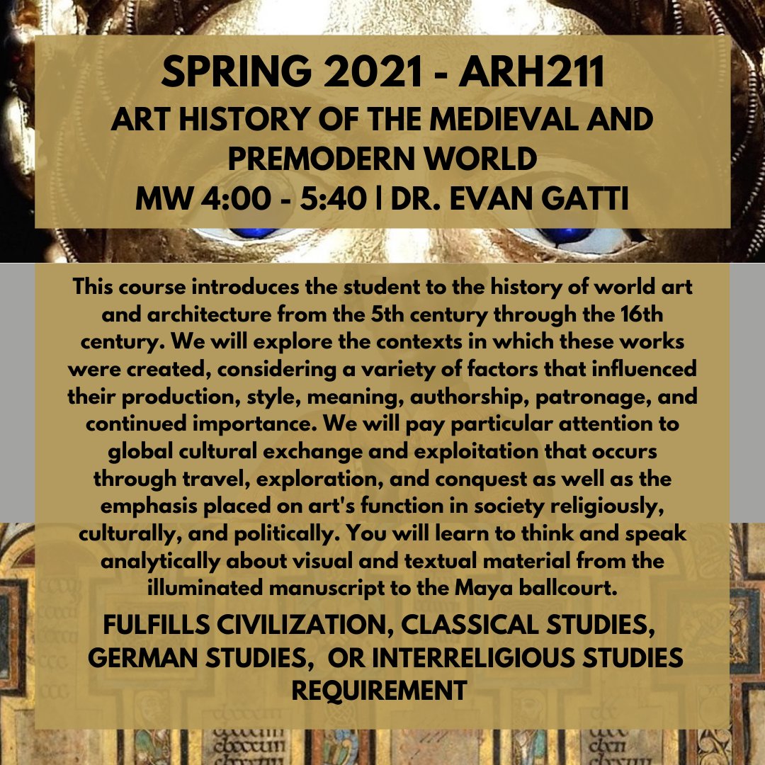 ArtHistoryElon's tweet photo. In addition to special topics we’re offering #ARH210 / #ARH211 / #ARH212 in Spring 21. Join us for one or start your journey to the major/minor! These are not surveys. No memorization in the dark! And, you don’t need to take them in “order”. #LearnMore! #LMTAH #TakeArtHistory https://t.co/biw7pfCOuk