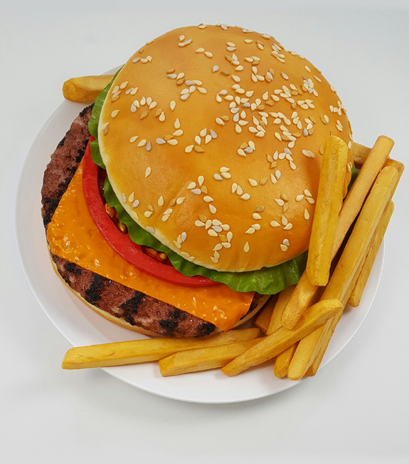 nettculture's tweet image. Amazing food &amp;amp; sweet sculptures from Peter Anton 
@AntonPeteranton at peteranton.com &quot;Cheeseburger Deluxe&quot;, mixed media, 43 x 43 x 13&quot;, 2015, © Peter Anton #PeterAnton #art #sculptor #CheeseburgerDeluxe #FoodSculptures