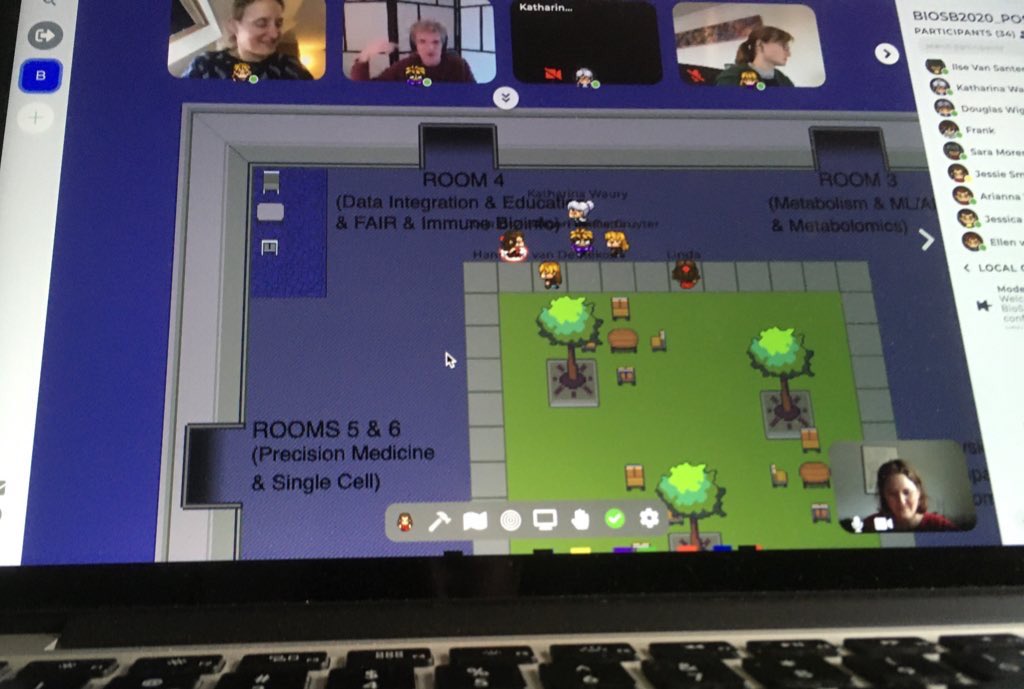 JuliaDrylewicz's tweet photo. I might be a bit #nerdy but assisting the virtual conference #BioSB20 is really fun with this arcade style meeting places and poster session! Congratulations to the organizing and program committees ! #bioinformatics #onlineconference @BioSB_nl https://t.co/1prfu6NZWT