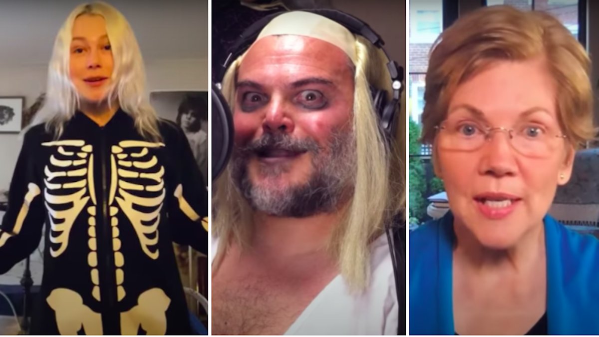 consequence's tweet photo. Watch @TenaciousD cover the iconic "Time Warp" in an incredibly fun video with @Phoebe_Bridgers, Elizabeth Warren, @EricAndre, @KarenO, Susan Sarandon, and more: https://t.co/U3d97GF8Ya https://t.co/eZzqbFSlXO