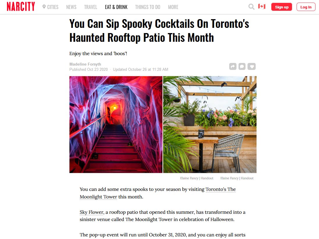 VocabComm's tweet photo. @skyflowertoronto &amp; @wok_lobster have got you covered for a #spookyseason with the Moonlight Tower. A #haunted #theme, #heated &amp; #tented #patio, seriously #good #cocktails &amp; #Asian-influenced eats. It’s on until Oct 31st! @blogTO @DailyHiveTO @PostCity @NarcityCanada all agree! https://t.co/8xUtm3VFm3