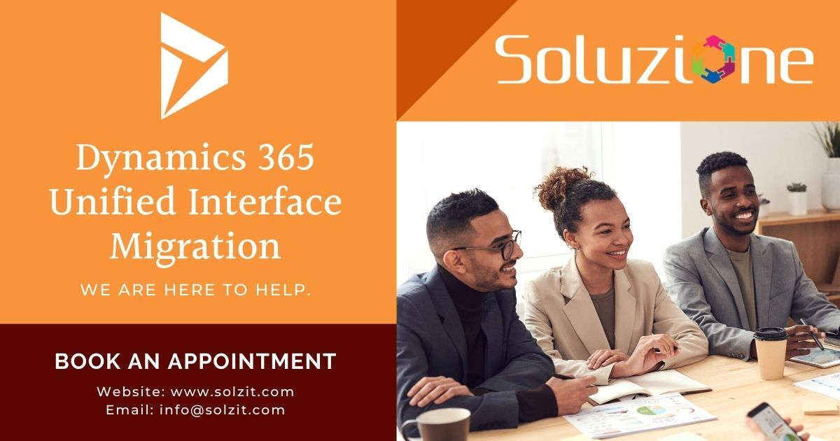 soluzioneit's tweet photo. Get it done before it's late. A full review of your current Dynamics 365 Online system to identify any compatibility issues in migrating to the new Unified Interface.
Details at: https://t.co/TU0Qsu2o9l
#unifiedinterfacemigration #newunifiedinterface #migration #Soluzione https://t.co/PJc0dpUibX