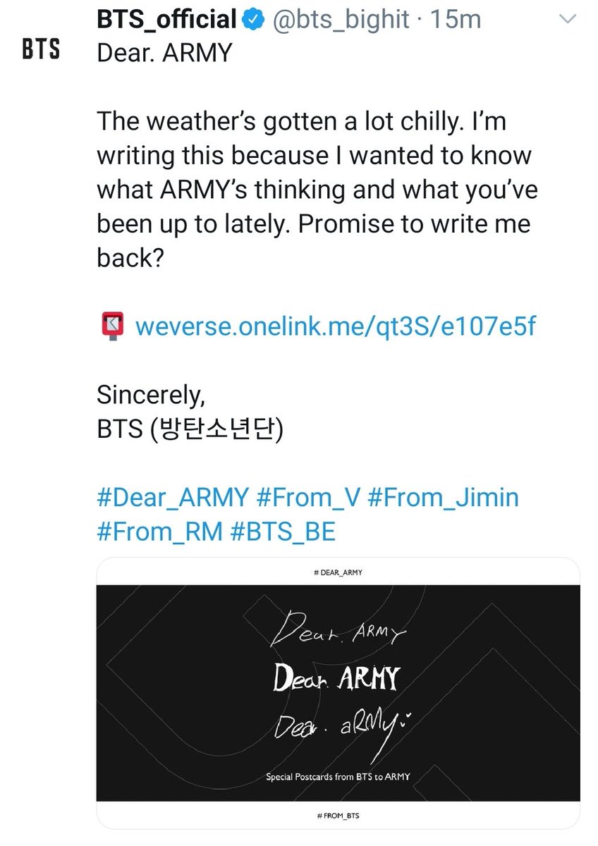 ft_namgi's tweet photo. pause... does someone remember the #ARMYwithLetter from last year???? it has same vibes but w/o the paper and bts is writing to us,,,,,, first😭😭😭😭 https://t.co/7lYv9p5pst