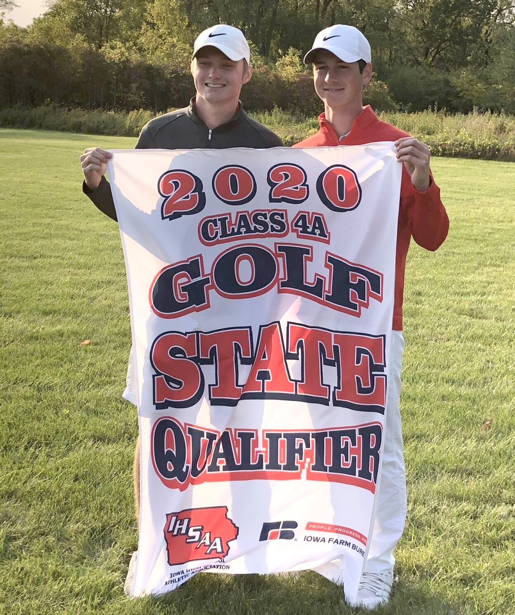 OttumwaSchools's tweet photo. Congratulations to Cale Leonard and Joe Hammer, named first-team all state by the Iowa High School Golf Coaches' Association. #bulldogpride #golf2020 https://t.co/Xr7wjc7HWe