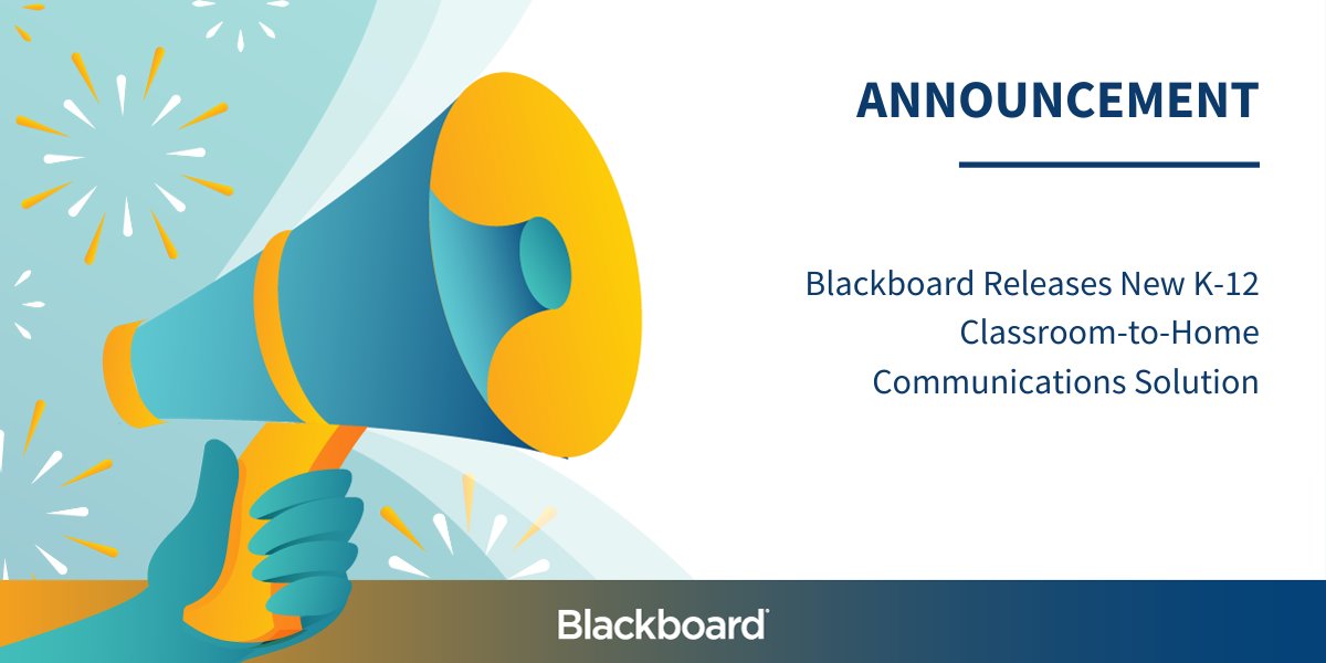 Blackboard's tweet photo. Press Release: Blackboard Releases New K-12 Classroom-to-Home Communications Solution https://t.co/nDoGbI5Gbm https://t.co/ofVMJYcsol
